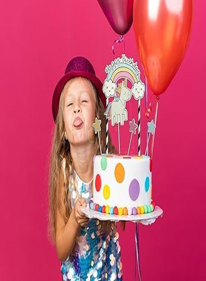 BRIJBAZAAR زينة كعكة عيد ميلاد سعيد بتصميم يونيكورن من بريج بازار - عبوة من 5 قطع - Image 5